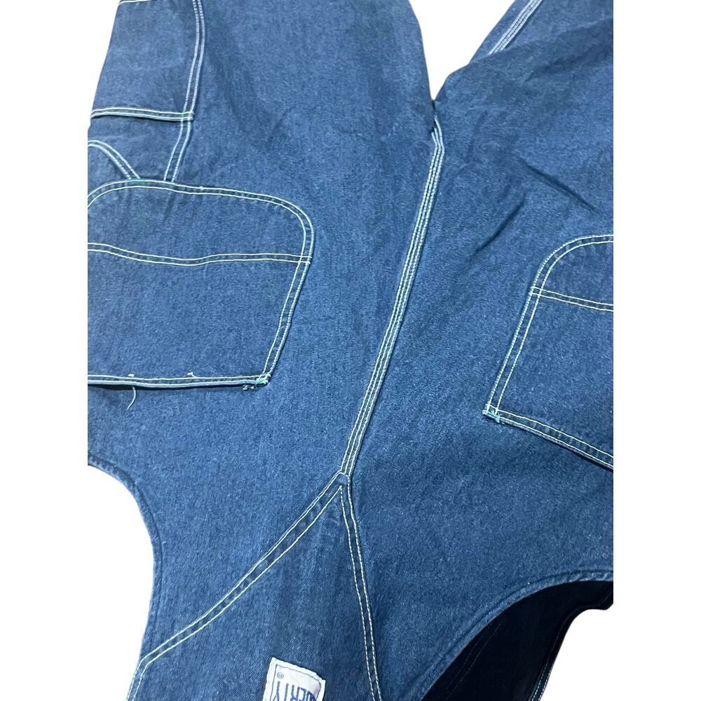 VINTAGE 1995 Liberty Overalls 42x28 Blue Denim Bib 90s Baggy GORPCORE Russia - Picture 6 of 10